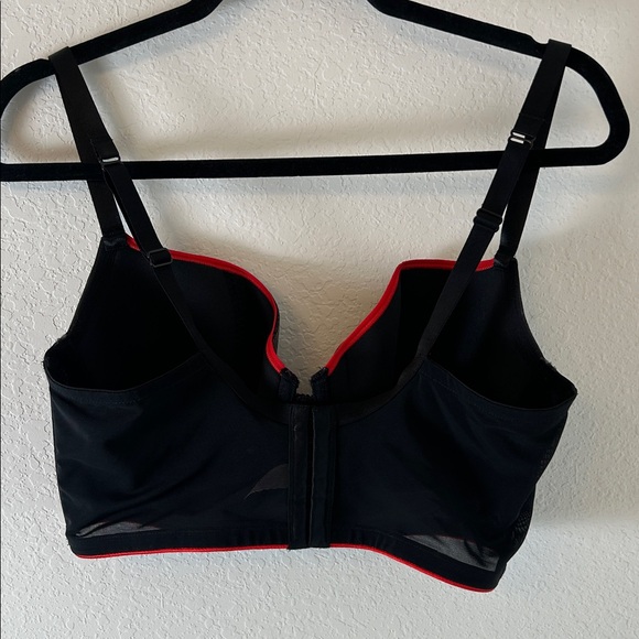 Cacique  Black Faux Leather snake Longline Bustier Bra with Red Trim size 38D - Picture 4 of 4